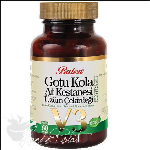 Balen Gotu Kola At Kestanesi Üzüm Çekirdeği Ekstraktı 355 mg.